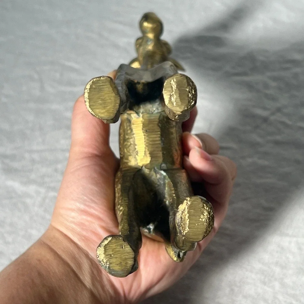 Vintage Brass Gold Giraffe Small Etched Metal Figurine Safari Maximalist Decor